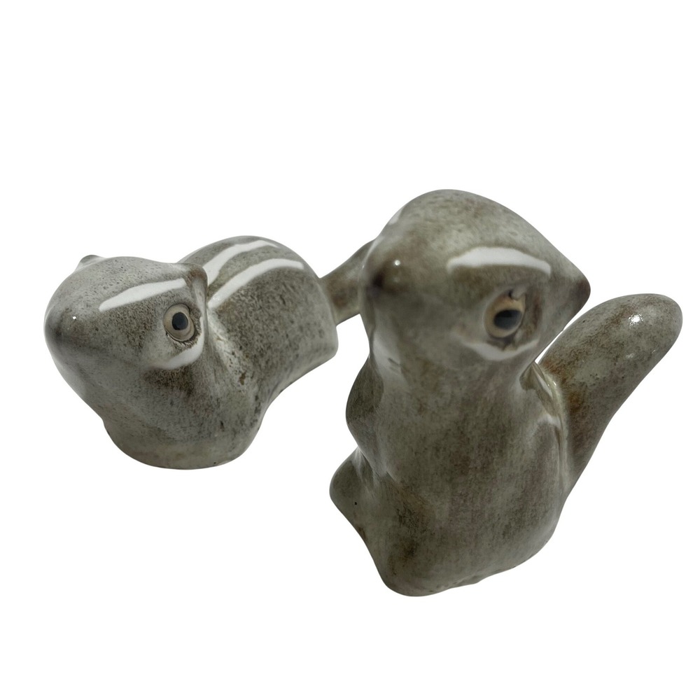 VTG Pair Pigeon Forge Pottery Chipmunk Squirrel Pottery Animals D Ferguson